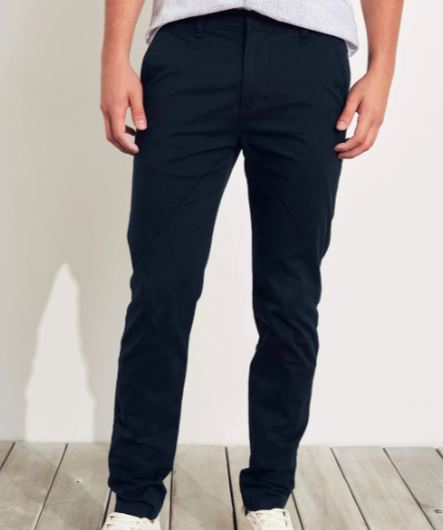 NAVY COTTON PANT STYLE STRETCH TROUSER